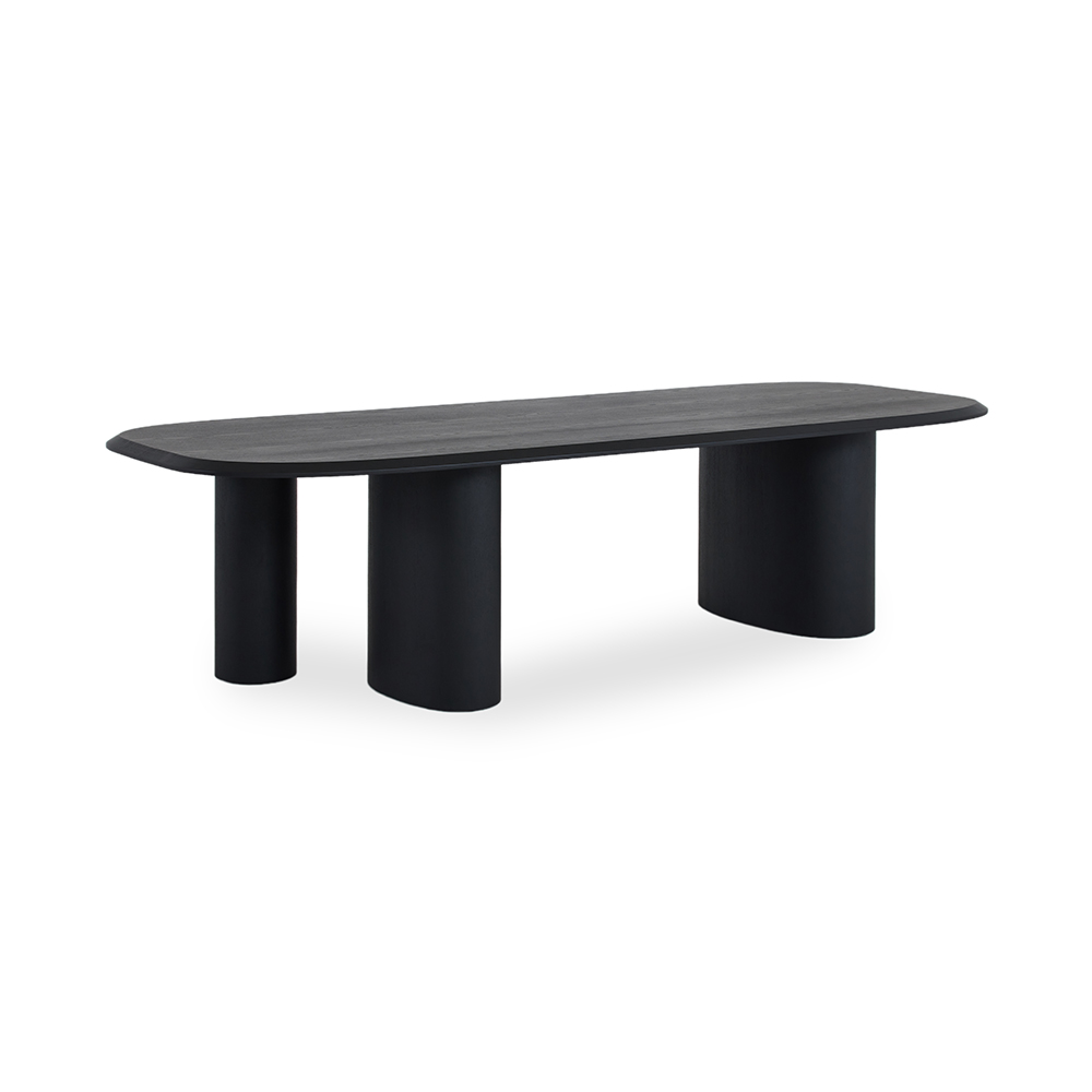 Wexler 8-Seater Dining Table, Black - 300x76 cm
