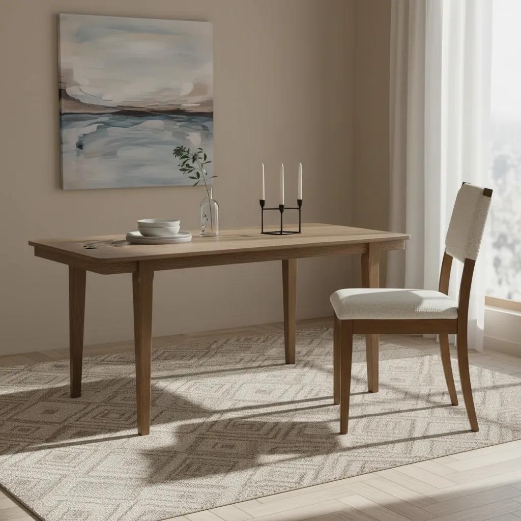 طاولة طعام لوكاس ستة مقاعد، لون الجوز