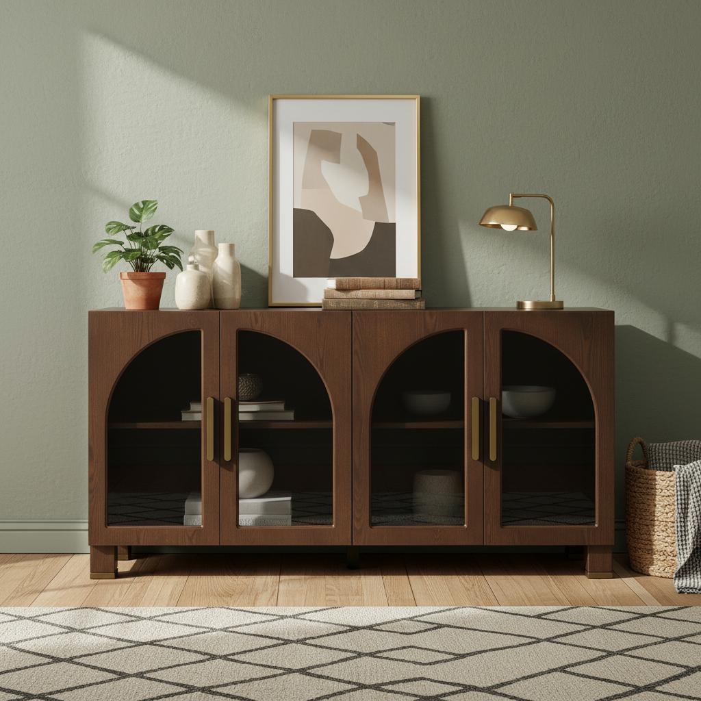 Julie 4-Door Sideboard, Brown