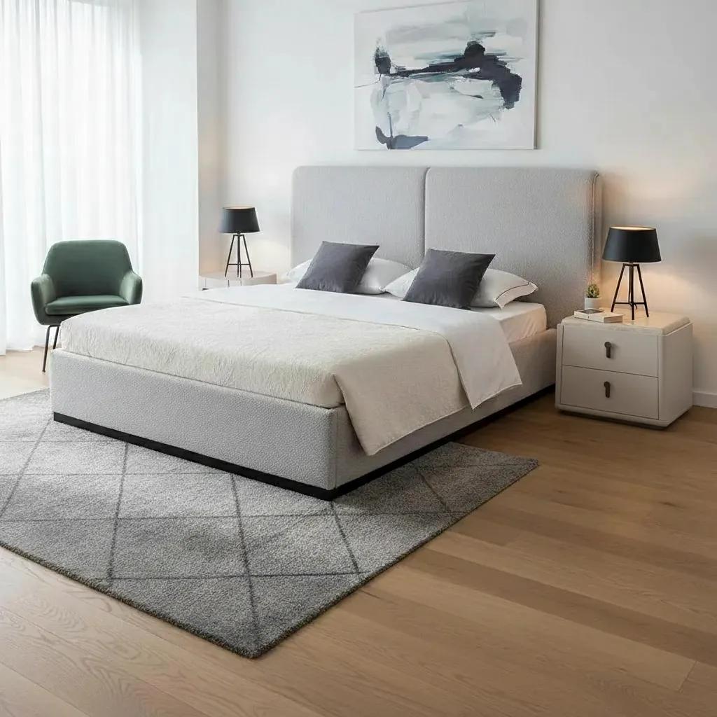 Andrea King-Sized Bed, Grey - 180x200cm