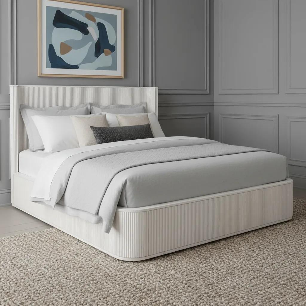 سرير أندورا بحجم كينج، أبيض - 180×200 سم