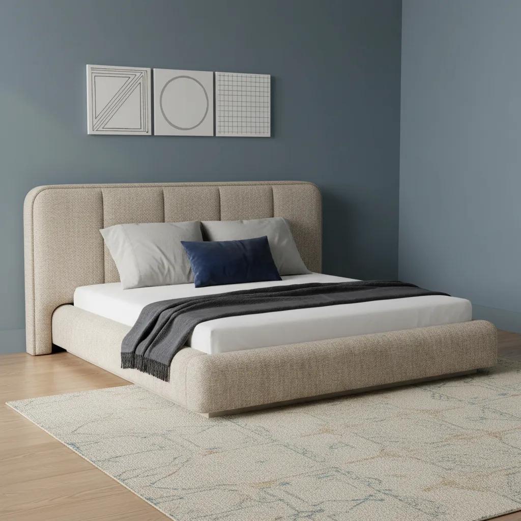 سرير لاتيه حجم كينج، بيج - 180×200 سم