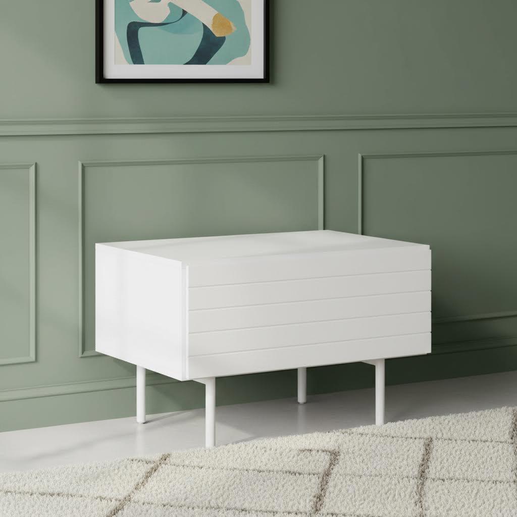 آشر منضدة سرير جانبية، رمادي فاتح