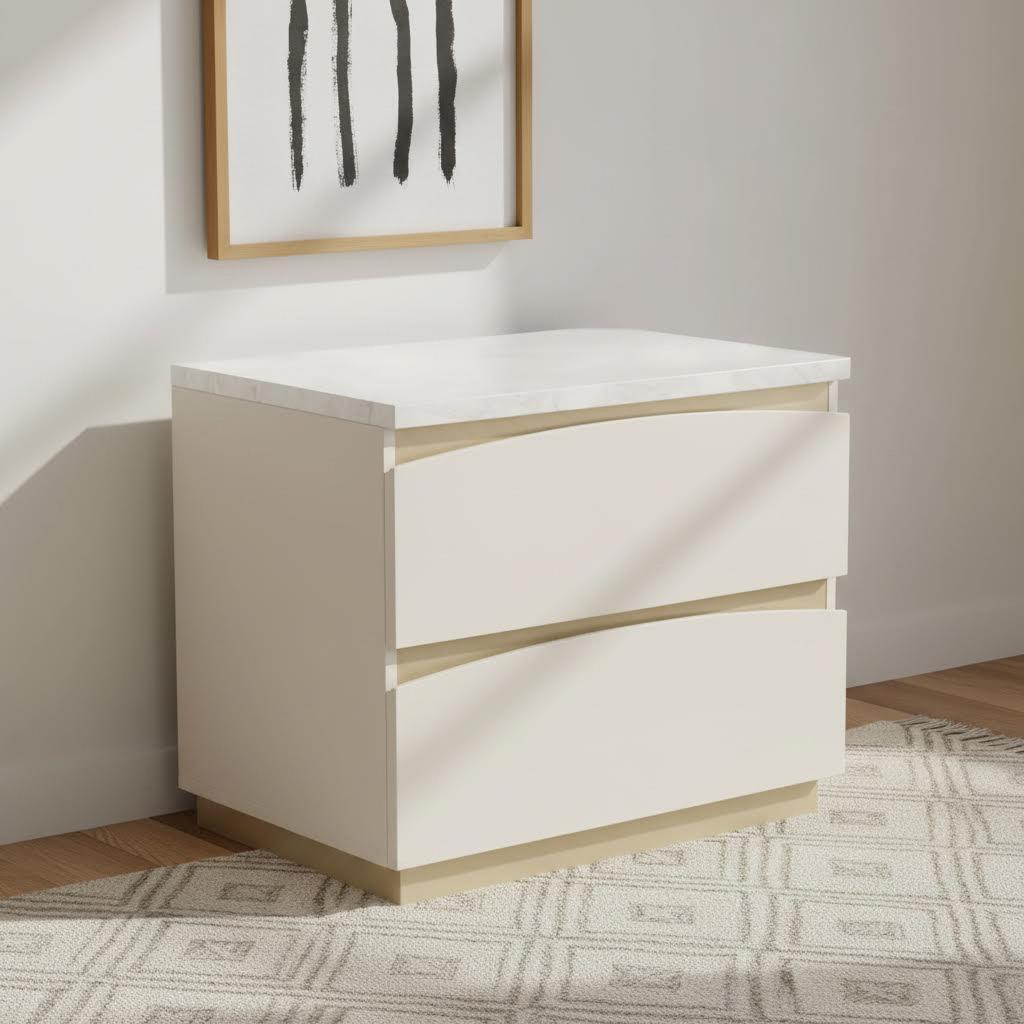 طاولة جانبية من أمارا، رمادي فاتح وذهبي شامبانيا