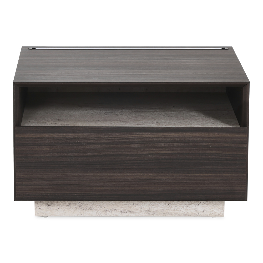 طاولة جانبية مع ضوء LED من أكوا، سارديس براون