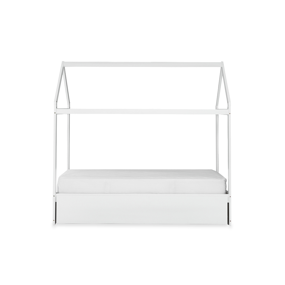 سرير مع سرير قابل للسحب من داريل هت، أبيض - 91×190 سم