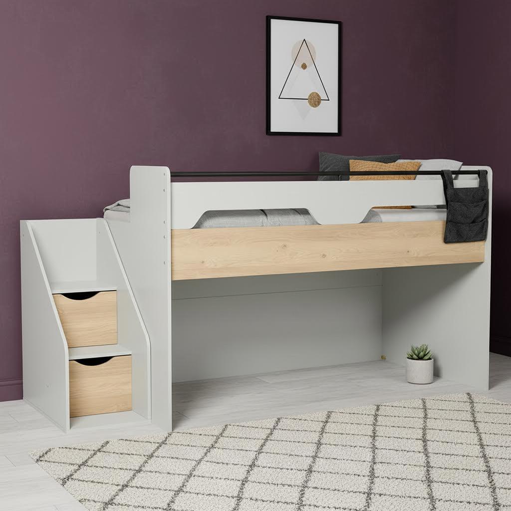 سرير بطابقين صغير فروست ، رمادي - ٢٥٧×١٠٨ سم