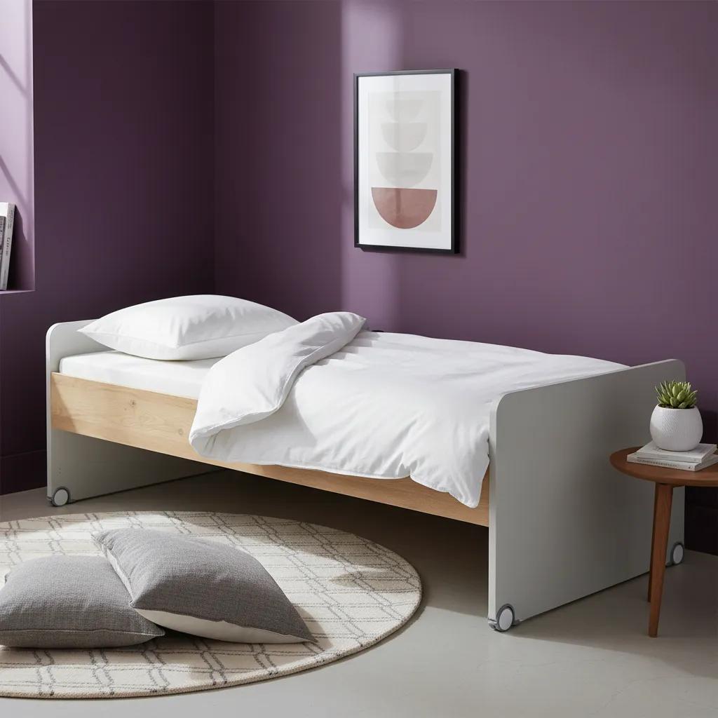 سرير فروست صغير فردي، رمادي - 100×200 سم