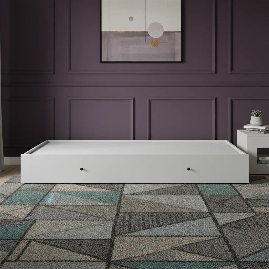 سرير فروست قابل للسحب مفرد، رمادي - 100×200 سم