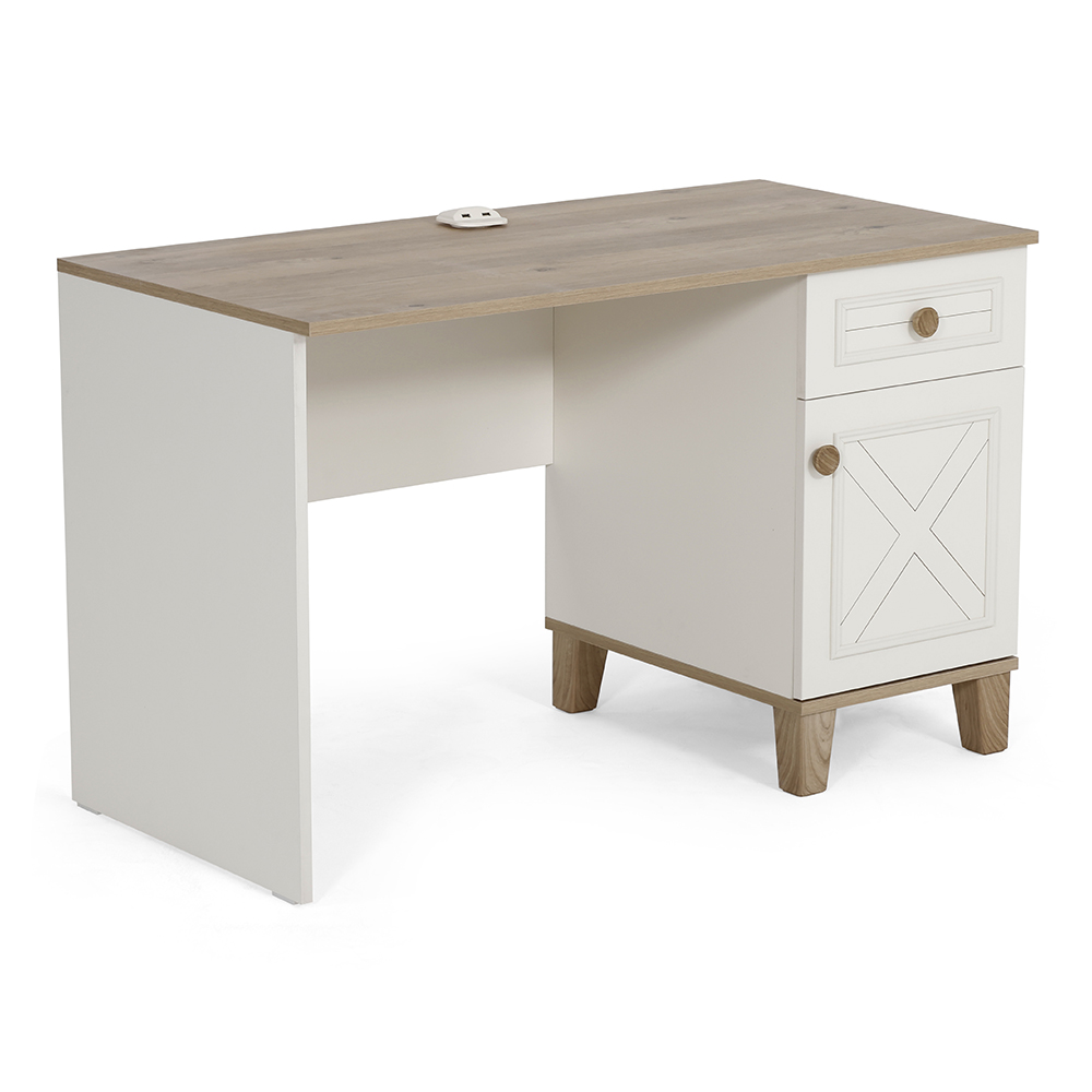 Atlas Study Desk, Ivory & Oak