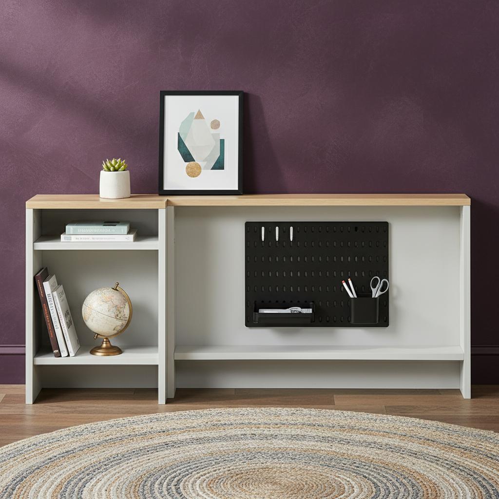 مكتب دراسة فروست مع وحدات تخزين، رمادي