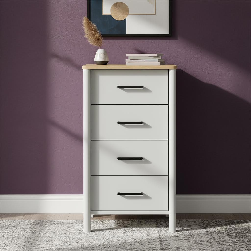 خزانة فروست ذات 4 أدراج، رمادي