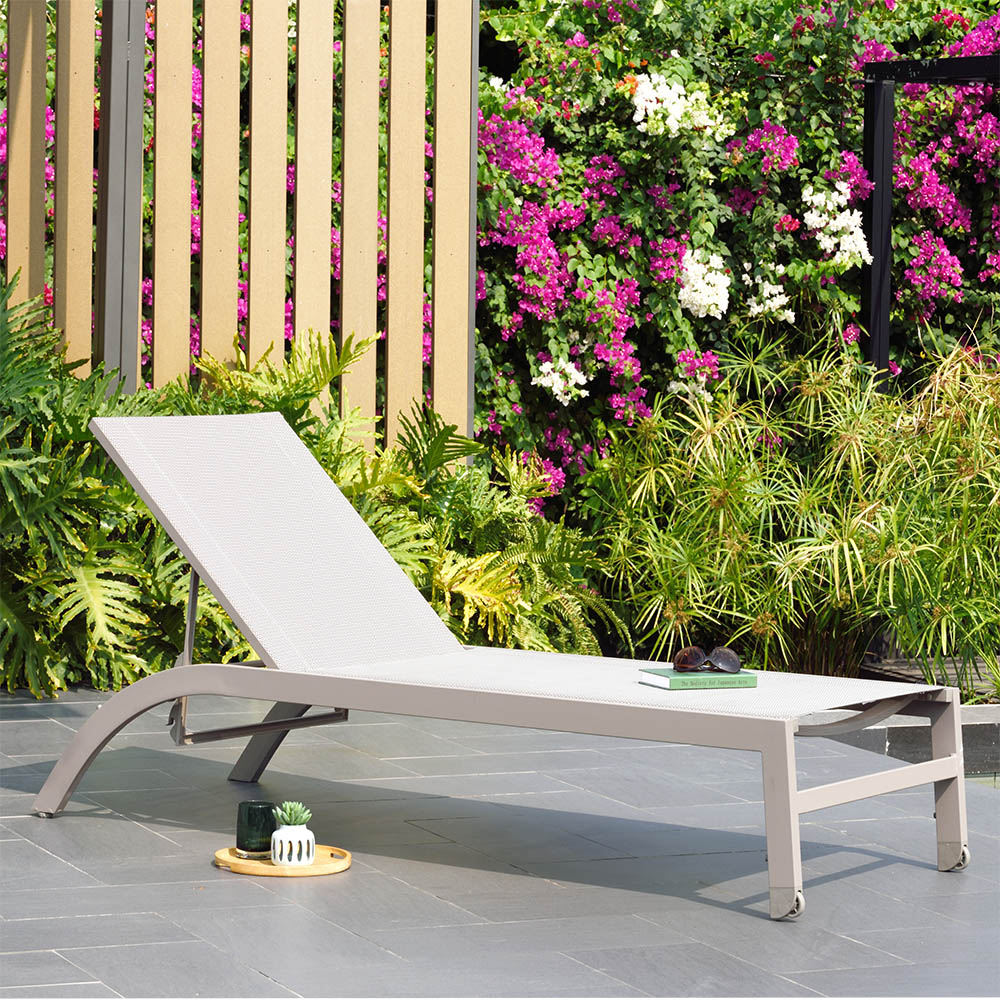 Morella Stacking Wheel Lounger, Taupe