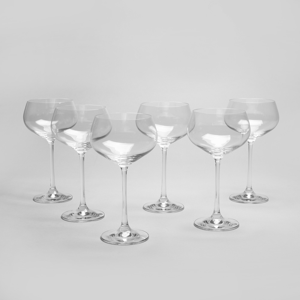 طقم أكواب كوكتيل كريستالية من ميغان 6 قطع، شفاف - 700 مل