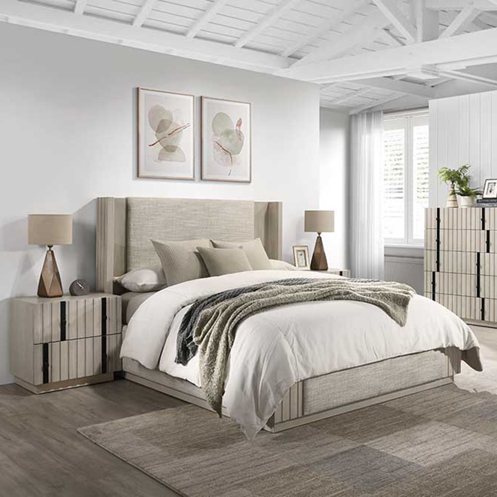 سرير حجم كينج من كورتا، رمادي - 180×200 سم