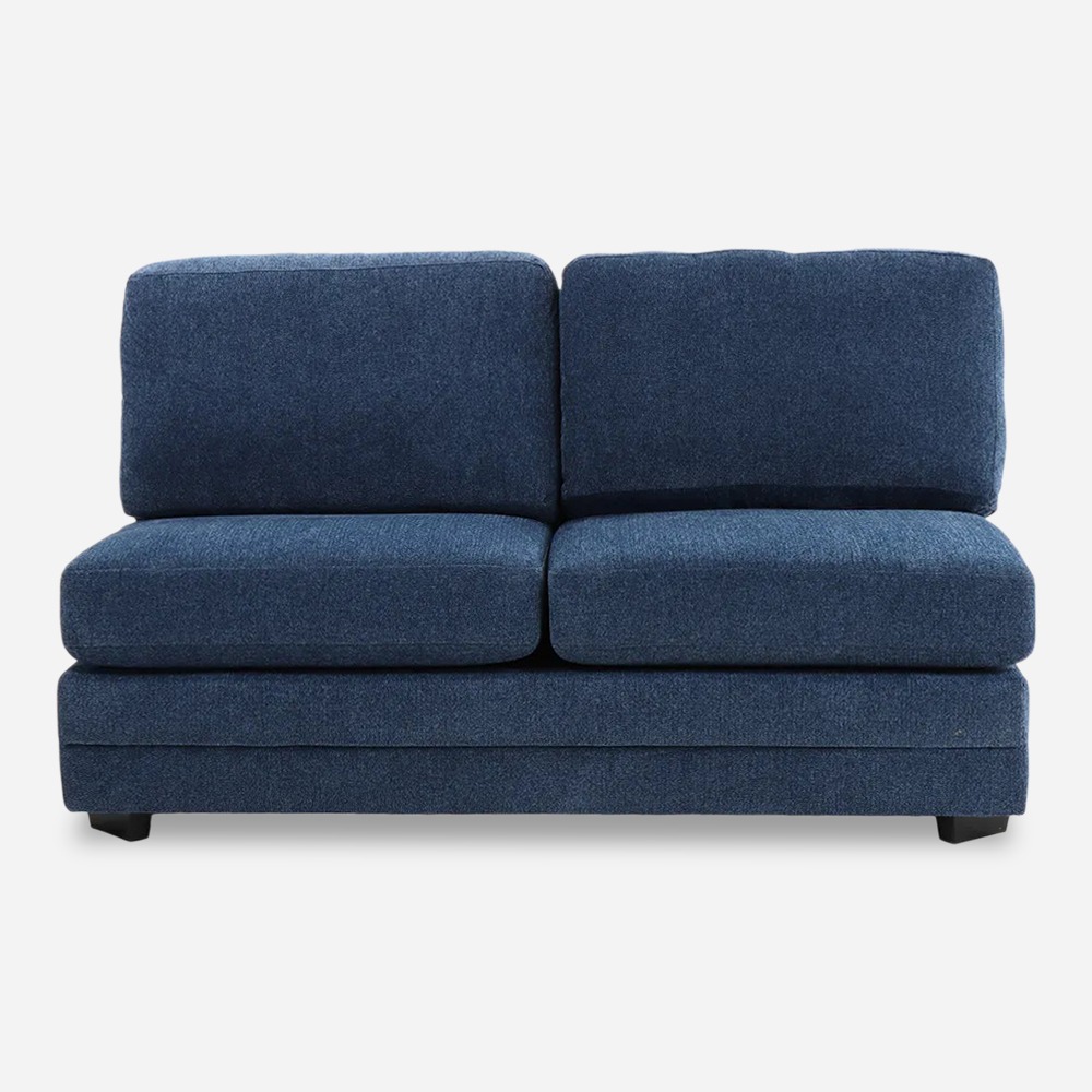 أريكة معيارية بدون ذراع بمقعدين 2، أزرق