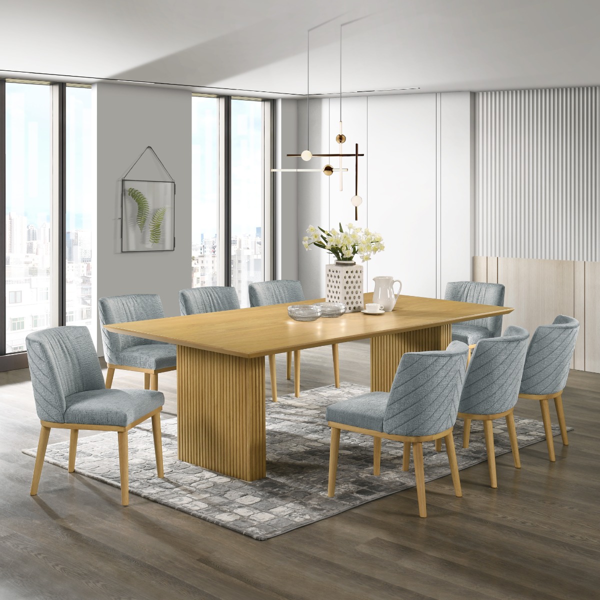 Pomona Dining Chair, Grey & Natural